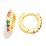 Wholesale rhinestone Studded Huggie Hoop Earrings D