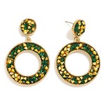 Wholesale jeweled Hoop Drop Earrings L