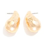 Wholesale hammered Metal Teardrop Post Drop Earrings L