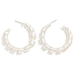 Flat Twisted Metal Hoop Earrings 

- Approximately 1.25" D