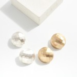 Wholesale chunky Textured Metal Dome Drop Earrings L