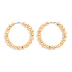 Wholesale metal Hinged Beaded Hoop Earrings D