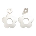 Wholesale linked Metal Flower Post Drop Earrings L