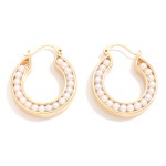 Wholesale metal Hoop Earrings Pearl Details D