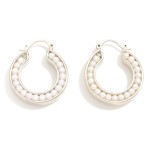 Wholesale metal Hoop Earrings Pearl Details D