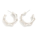 Wholesale chunky Metal Bamboo Hoop Earrings D