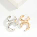 Wholesale chunky Metal Bamboo Hoop Earrings D