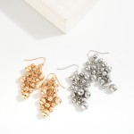 Wholesale linked Metal Bead Drop Earrings L