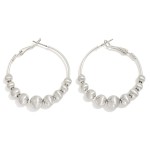 Wholesale metal Beaded Hoop Earrings D