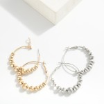 Wholesale metal Beaded Hoop Earrings D
