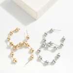 Wholesale metal Hoop Earrings Metal Bead Stations D