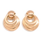 Wholesale metal Door Knocker Layered Hoop Post Drop Earrings L