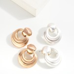 Wholesale metal Door Knocker Layered Hoop Post Drop Earrings L