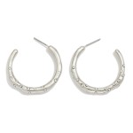 Wholesale metal Curve Hoop Earrings Rhinestone Details D
