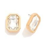 Wholesale chunky Rhinestone Drop Earrings Metal Border L