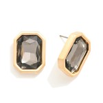 Wholesale chunky Rhinestone Drop Earrings Metal Border L
