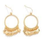 Wholesale metal Drop Hoop Earrings Metal Tassel Details L