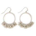 Wholesale metal Drop Hoop Earrings Metal Bead Tassel Details L