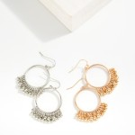 Wholesale metal Drop Hoop Earrings Metal Bead Tassel Details L