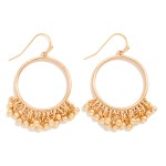 Wholesale metal Drop Hoop Earrings Metal Bead Tassel Details L