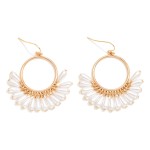 Wholesale metal Hoop Drop Earrings Pearl Tassel Details L
