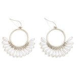 Wholesale metal Hoop Drop Earrings Pearl Tassel Details L