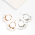 Wholesale metal Hoop Drop Earrings Pearl Tassel Details L