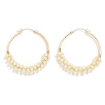 Wholesale pearl Beaded Hoop Earrings D