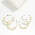 Wholesale pearl Beaded Hoop Earrings D