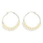 Wholesale pearl Beaded Hoop Earrings D