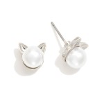 Wholesale pearl Stud Earrings Metal Triangle Details L