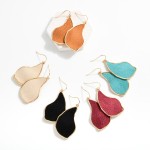 Wholesale cracked Vegan Leather Geometric Drop Earrings L