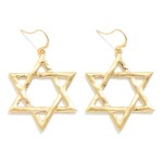 Wholesale hammered Metal Star David Drop Earrings L