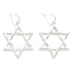 Wholesale hammered Metal Star David Drop Earrings L