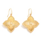 Wholesale textured Metal Clover Drop Earrings L