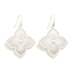 Wholesale textured Metal Clover Drop Earrings L