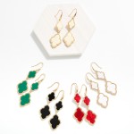 Wholesale linked Elongated Clover Drop Earrings L