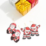 Wholesale laughing Santa Drop Earrings Glitter Detail L