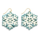 Wholesale glitter Snowflake Drop Earrings L