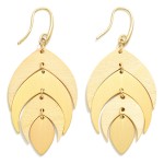 Wholesale linked Wood Metal Leaf Drop Earrings L