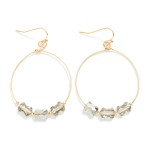 Wholesale metal Wire Hoop Drop Earrings Faceted Peanut Bead Detail L