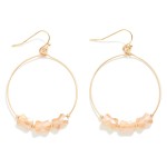 Wholesale metal Wire Hoop Drop Earrings Faceted Peanut Bead Detail L
