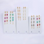 Wholesale metal Ball Chain Post Drop Earrings Faceted Beads L