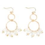 Wholesale linked Hoop Drop Earrings Faceted Peanut Bead Detail L