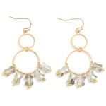 Wholesale linked Hoop Drop Earrings Faceted Peanut Bead Detail L