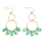 Wholesale linked Hoop Drop Earrings Faceted Peanut Bead Detail L