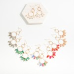 Wholesale linked Hoop Drop Earrings Faceted Peanut Bead Detail L