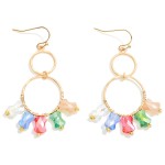 Wholesale linked Hoop Drop Earrings Faceted Peanut Bead Detail L