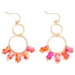 Wholesale linked Hoop Drop Earrings Faceted Peanut Bead Detail L