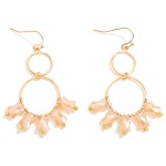 Wholesale linked Hoop Drop Earrings Faceted Peanut Bead Detail L